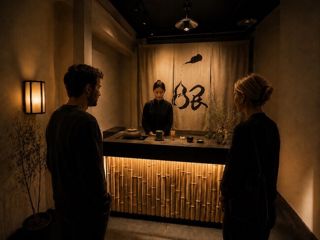 世界初、“竹のカップで飲む抹茶スタンド”が誕生　２時間で100名を超える来店　老舗卸と日本茶ブランドが共同開発した「Matcha stand IPPUKU-wabisabi- 築地店」