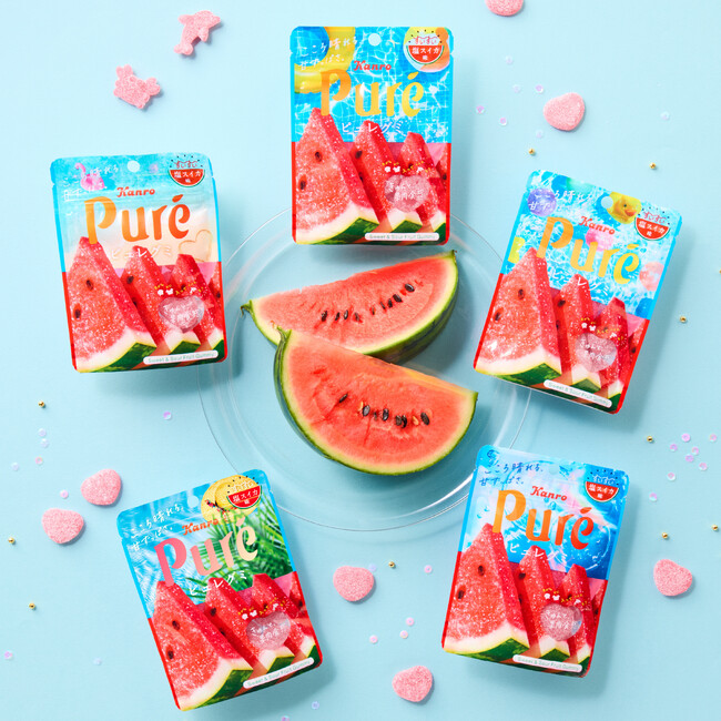 夏の風物詩“塩スイカ”をピュレグミで表現 カンロ 「ピュレグミすいすい塩スイカ」 発売