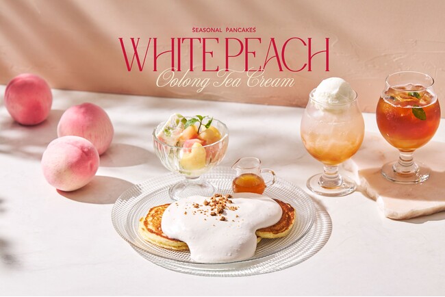 【J.S. PANCAKE CAFE】白桃の甘み、白桃烏龍茶の華やかな香り。夏にとろけるティークリームパンケーキ6月25日(木)から販売開始
