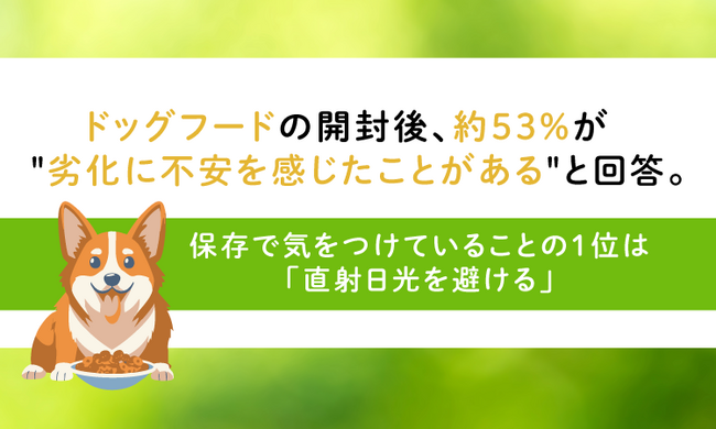 ドッグフードの開封後、約53%が