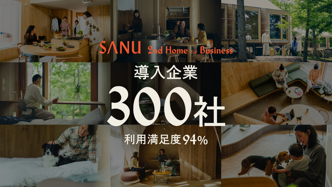 福利厚生に、自然を。法人向けセカンドホームサービス「SANU 2nd Home for Business」導入企業300社達成