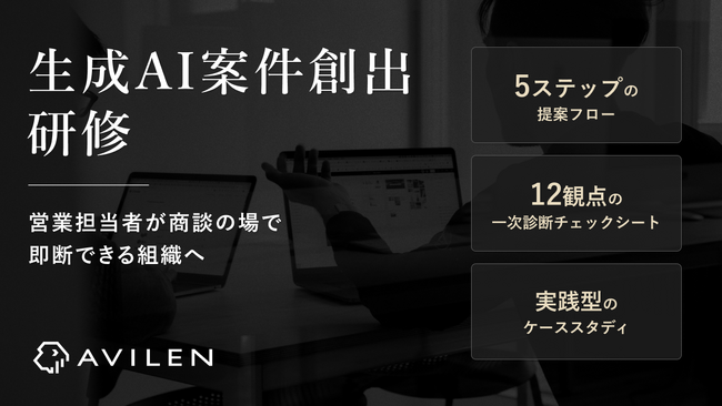 AVILEN、生成AIの採否を現場で即断できる人材を育てる「生成AI案件創出研修」を提供開始