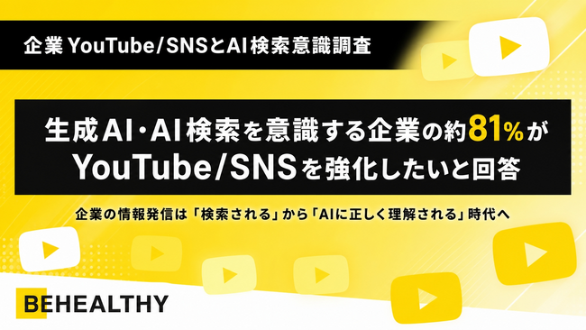 生成AI・AI検索を意識する企業の約81%が「YouTube/SNSを強化したい」と回答。企業の情報発信は「検索される」から「AIに正しく理解される」時代へ