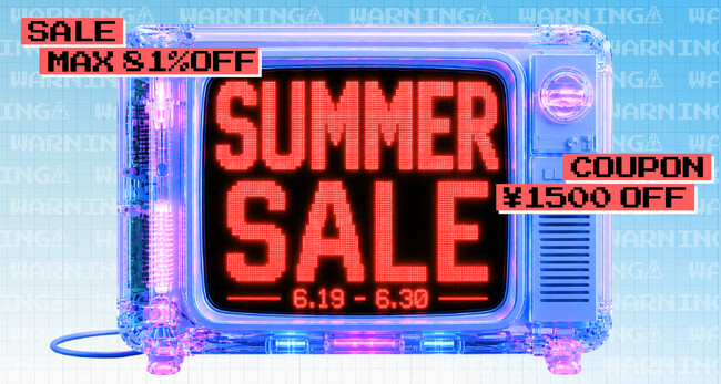夏の大型セール「SUMMER SALE」を6月19日より60％で開催。最大1,500円OFFクーポンを配布