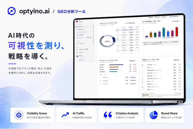 生成AI時代のブランド可視性を計測・改善するGEOツール「Optyino.ai」を提供開始