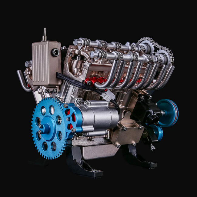 内燃機関の奇跡を机上に降臨させる。BLDB、自動車の魂を刻む『金属製V8＆直4エンジン駆動美術モデル』を国内発売