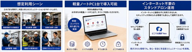 「PC同時通訳システム -どこでも翻訳(R)Neo-」が外国人材との円滑なコミュニケーションを支援