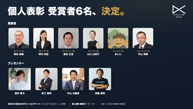 「日本DX大賞2026」個人表彰 受賞者6名を決定
