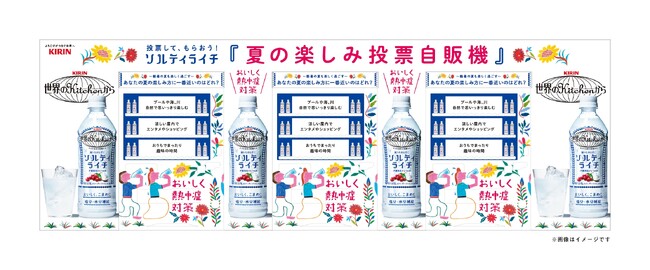 熱中症対策飲料「キリン 世界のKitchenから ソルティライチ」が「夏の楽しみ投票自販機」を7/4(土)・5(日)の2日間、東京駅に設置！酷暑の夏でも楽しみたい気持ちを後押しするイベントを実施