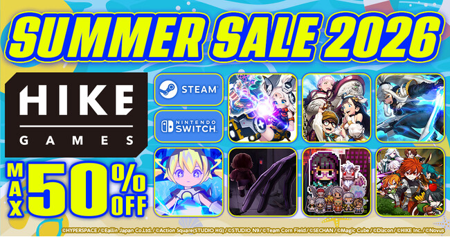 【HIKE GAMES】ホラー、2Dアクション“デート”、RPG、シューティング、ローグライトを遊び尽くせ！最大50%オフのサマーセールを開催！