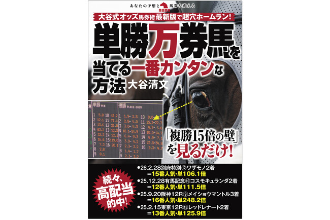 単勝万馬券級の馬から買える馬券術が存在した！超穴馬を見抜くカギ――それはレース当日朝9時半の複勝オッズにあった。『単勝万券馬を当てる一番カンタンな方法』7月3日発刊！