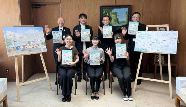 【武蔵野大学】西東京市と官学連携！建築デザイン学科の学生が市のまちづくりの方向性のひとつを示す「田無第三中学校周辺エリア構想」におけるイラスト画・デザインのイメージ図を建築の観点から制作
