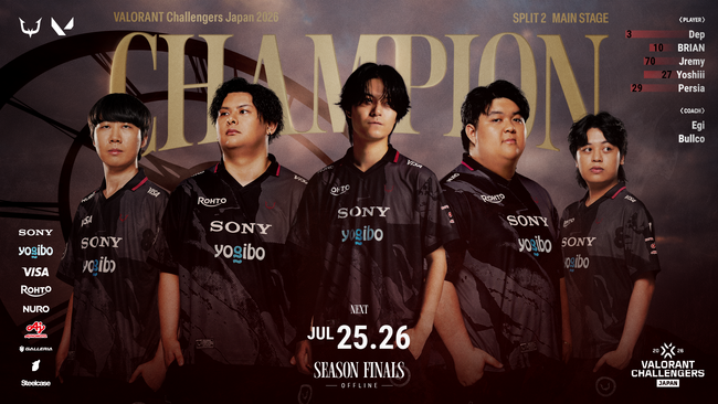 eスポーツチーム「REJECT」VALORANT部門、『VCJ Split 2 Main Stage』を1位通過、Season Finalsオフライン進出が決定