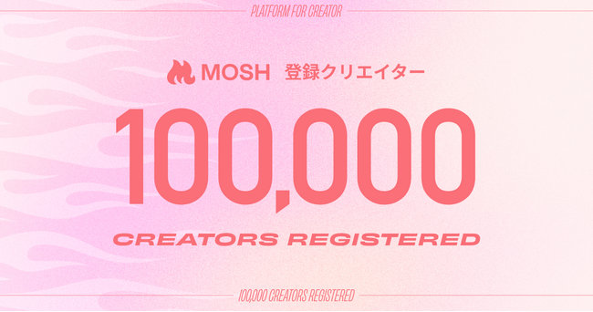 MOSH、登録クリエイター数10万人を突破。サービスECプラットフォームとして、50万人が利用する累計500億円超の経済圏に