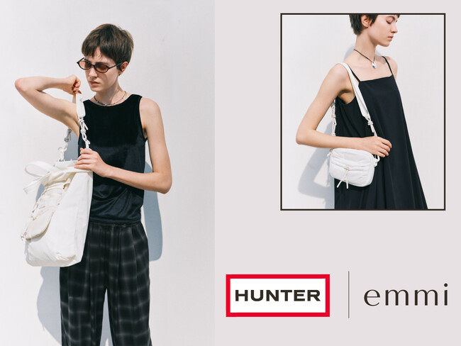 【emmi】英国発のライフスタイルブランド・HUNTERとの初のコラボレーションが実現！emmiのエッセンスを取り入れた、ユーティリティなバッグが2型登場＜7月1日（水）＞