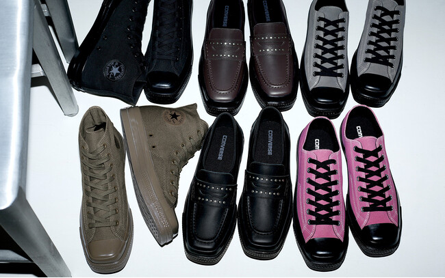 【CONVERSE】ローファーやスエードモデルも。オールスターをモダンなスクエアトウに進化した新作3型発売。