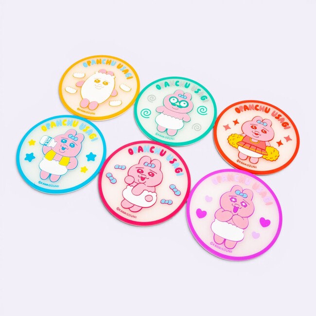 【おぱんちゅうさぎ】集めて楽しい 全6種類の健気でかわいいポーズが勢揃いする「ラバーコースター」がスケーターから新登場！