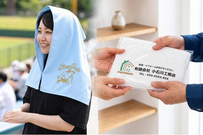 熱中症対策グッズをオリジナルデザインで。遮光UVカットタオルなどタオル4種が新登場