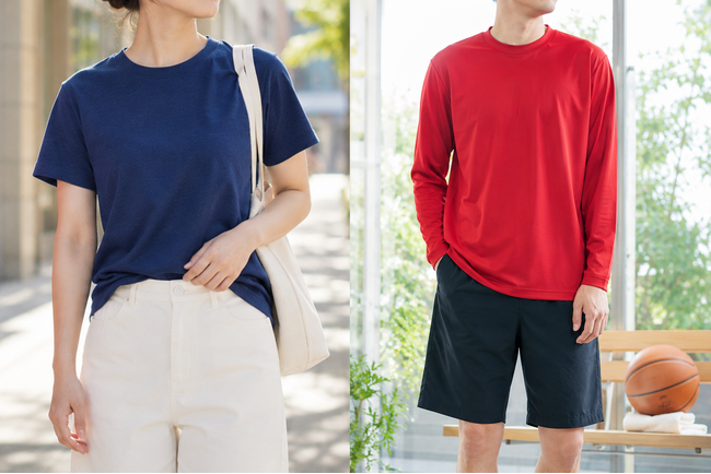 チームウェアやおしゃれ着にも!UVカット機能付きドライ長袖Tシャツなど2種を新発売