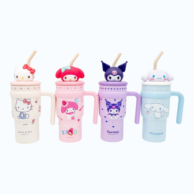 【サンリオキャラクターズ】立体マスコットが可愛い！機能性とデザイン性を両立した「ステンレスハンドル付きストロータンブラー」がスケーターから新発売