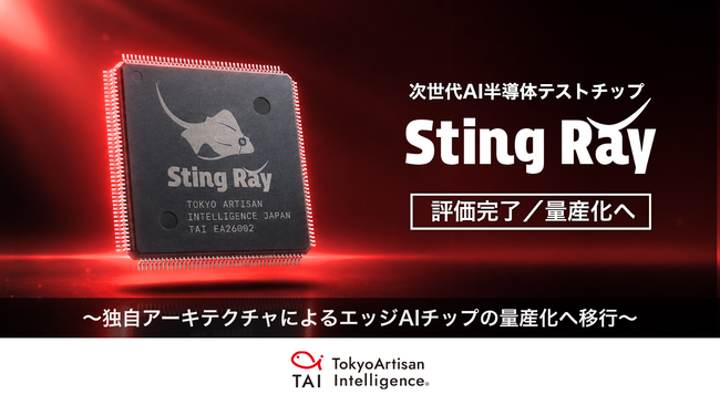 AIベンチャーTAI、次世代AI半導体テストチップ「Sting Ray」の評価を完了～独自アーキテクチャによるエッジAIチップの量産化へ移行～