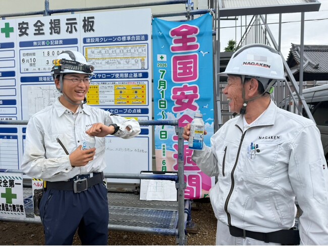 昨年に続き、建設現場で使用する熱中症対策ドリンクを6月下旬より提供開始