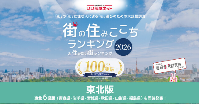 いい部屋ネット　街の住みここち＆住みたい街ランキング2026＜宮城県版＞