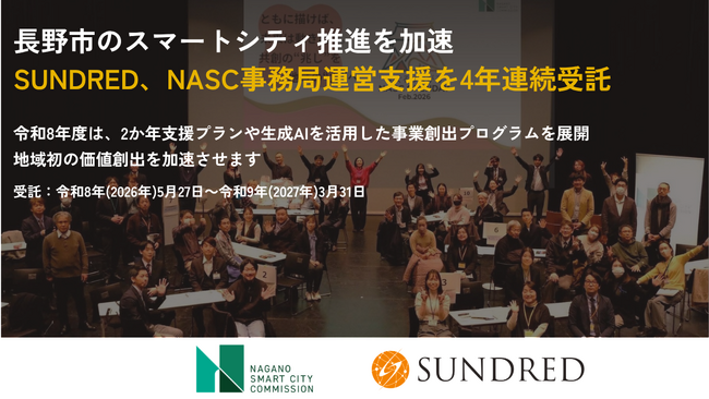 長野市のスマートシティ推進を加速、SUNDREDがNASC事務局運営支援を4年連続受託