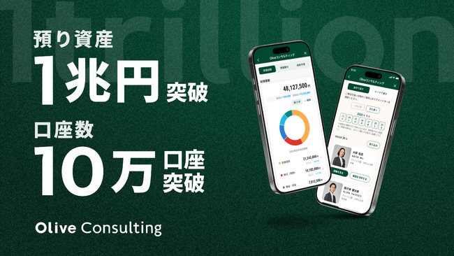 株式会社Oliveコンサルティング 預り資産残高１兆円＆10万口座突破のお知らせ～開業から約1ヵ月で到達～