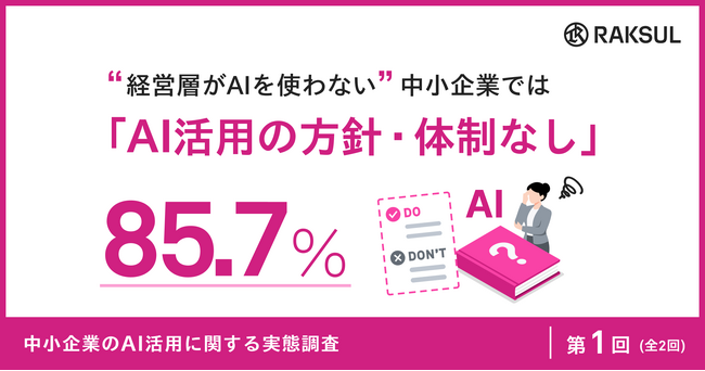 経営層がAIを使わない中小企業、85.7%が「AI活用の方針・体制なし」
