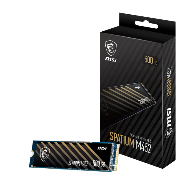 MSI、SPATIUMシリーズのPCIe Gen4対応 M.2 SSD「SPATIUM M452 PCIe 4.0 NVMe M.2 500GB」を発売