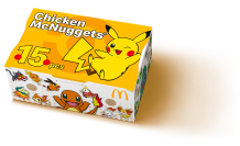 ナゲットがおトク＆ポケモンデザインパッケージで登場！ 「チキンマックナゲット® 15ピース」が250円もオトク！今だけ特別価格490円！ 7月15日（水）から8月11日（火）までの4週間限定