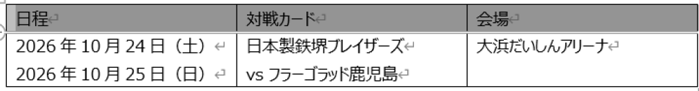 フラーゴラッド鹿児島、2026-27シーズンの試合日程が決定