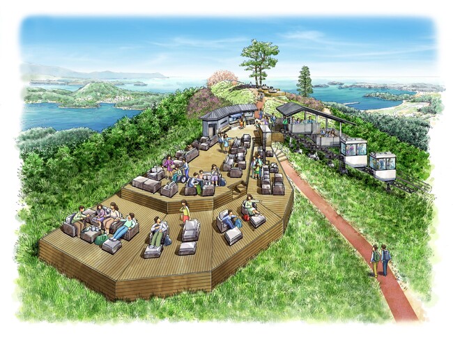 気仙沼大島に新たな観光シンボル誕生　「亀山テラス360°-Kesennuma Oshima-」7月19日オープン　休暇村気仙沼大島ではランチ・送迎付きの「大島の休日プラン」を販売
