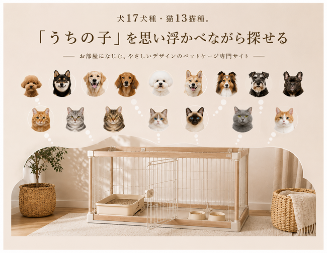 インテリアに溶け込む美しさ。ペットケージ専門通販サイト「Cageroom（ケージルーム）」サイト公開