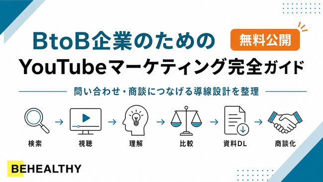 ビーヘルシー、BtoB企業向け資料「BtoB企業のためのYouTubeマーケティング完全ガイド」を無料公開