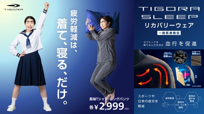 リカバリーウェアでイモトアヤコさんも撮影疲れの軽減を実感！『TIGORA SLEEP』新プロモーション動画を7月16日より公開