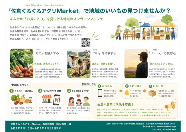 【千葉県佐倉市】【全国5例目の実装】株式会社PROPELaと連携したローカルECプラットフォーム「佐倉ぐるぐるアグリMarket」をオープン！