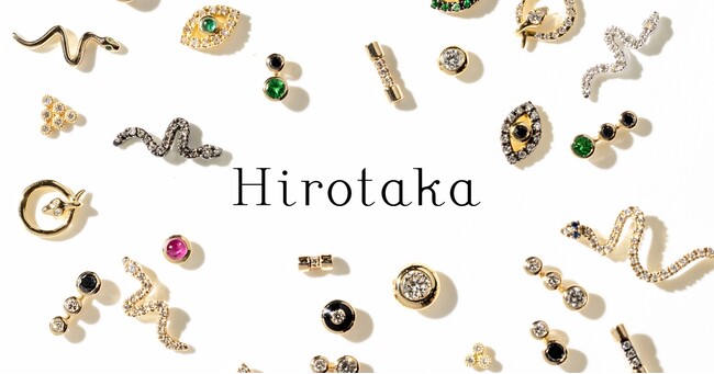 ジュエリーブランドHirotakaより、耳元をキュレーションする「Micro Icons」にスネークノットとブラックハギーピアスがラインアップ