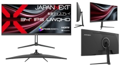 JAPANNEXTが34インチ IPSパネル搭載 アスペクト比21:9のUWQHDウルトラワイド湾曲液晶モニターを44,980円で7月16日(木)に発売