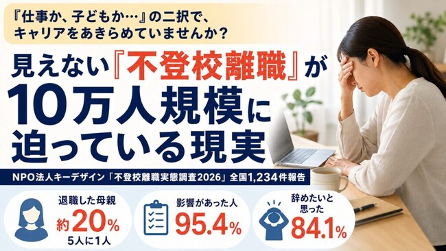 母親の離職率は父親の約30倍--「不登校離職」を防ぐ企業向け無料セミナーを7月24日に開催