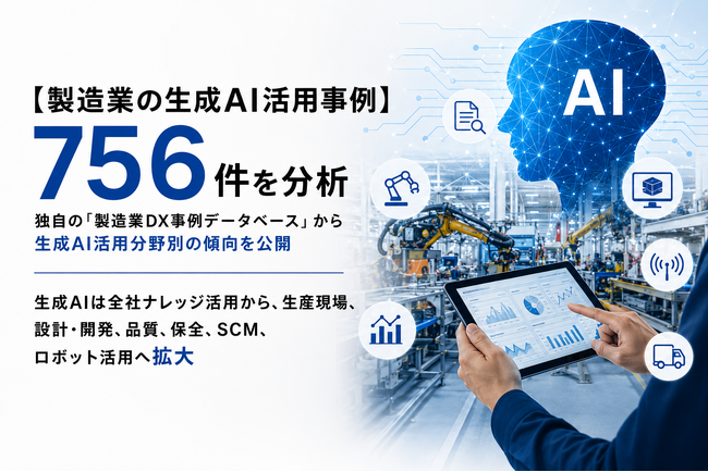 【製造業の生成AI活用事例756件を分析】生成AIの活用は製造業の中核業務へ広がりを見せている【ものづくり新聞製造業DX事例分析vol.01】