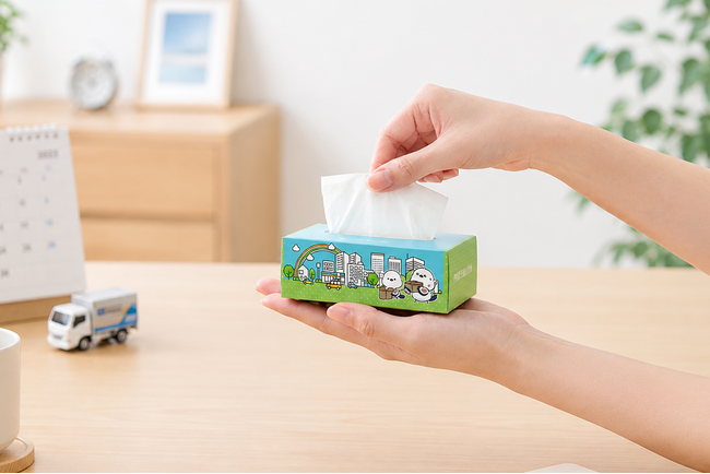 オリジナルプリント.jp、WEB入稿で3Dプレビューが可能なミニボックスティッシュを発売