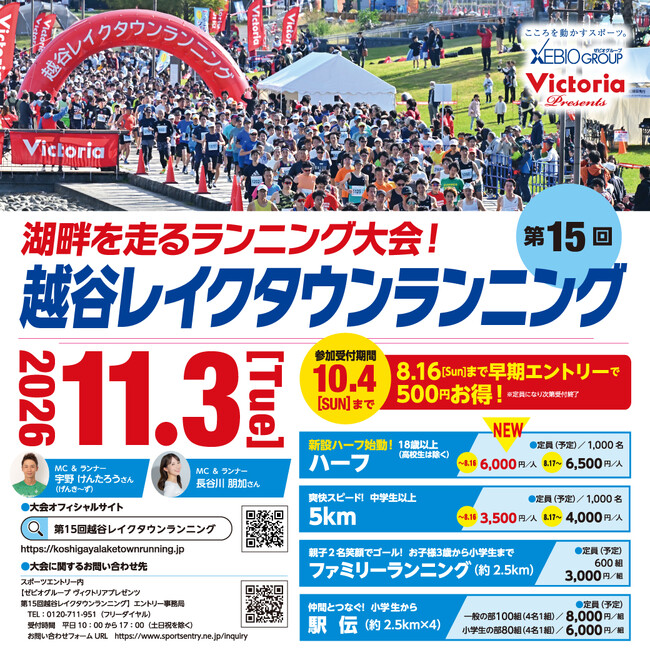 湖畔を走るランニング大会「第15回越谷レイクタウンランニング」開催決定！