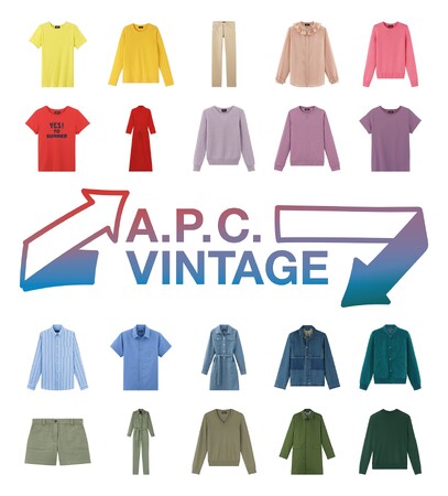 ＜A.P.C.＞「A.P.C.VINTAGEプロジェクト」vol.5 　お客様より回収したA.P.C.アイテムを高輪店、横浜店にて期間限定再販売。過去のA.P.C.ウェアの回収も一部店舗にて実施
