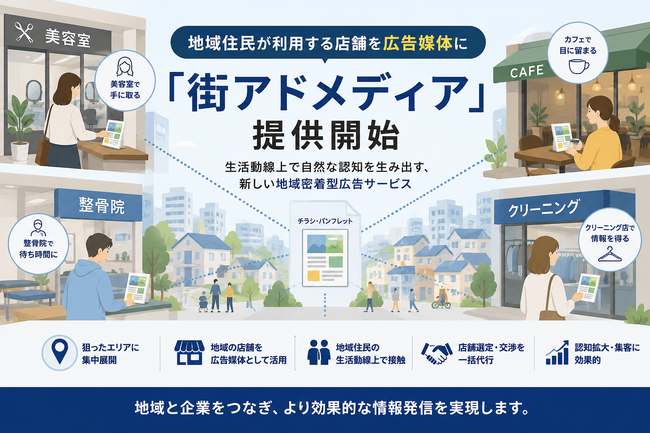 地域住民が利用する店舗を広告媒体に「街アドメディア」の提供開始