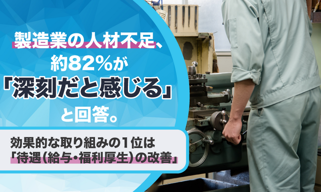 製造業の人材不足、約82%が「深刻だと感じる」と回答。効果的な取り組みの1位は「待遇（給与・福利厚生）の改善」