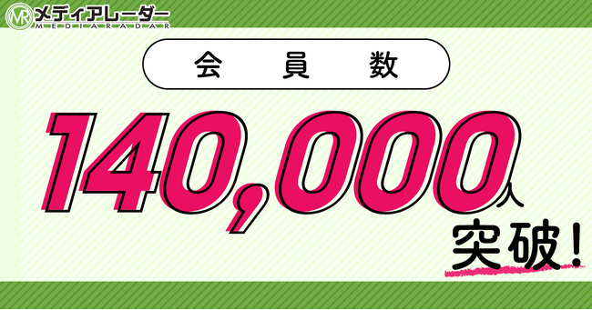 No.1*の広告業界のプラットフォーム「メディアレーダー」の会員数が14万人を突破!