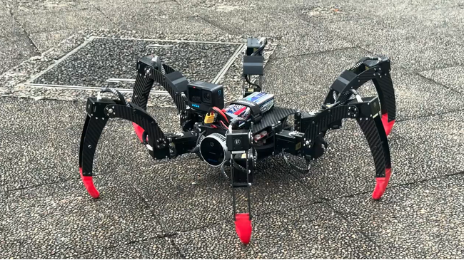 瓦礫を走破し「触って判断する」六脚スパイダーロボットを開発