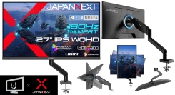 【モニ研監修モデル】JAPANNEXT初のモニターアーム同梱モデル！27インチ IPSパネル搭載 180Hz対応のWQHDゲーミングモニターを販路限定で発売！